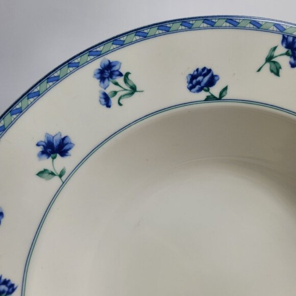 Mikasa Blue Medley Ultima Plus Serving Bowl 10 Inch White Blue Flowers HK 243 - Picture 3 of 8